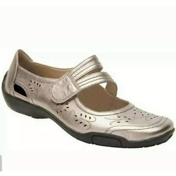 NWT Ros Hommerson Womens Chelsea Leather Mary Jane Flats Pewter Size 6.5 - Picture 6 of 6